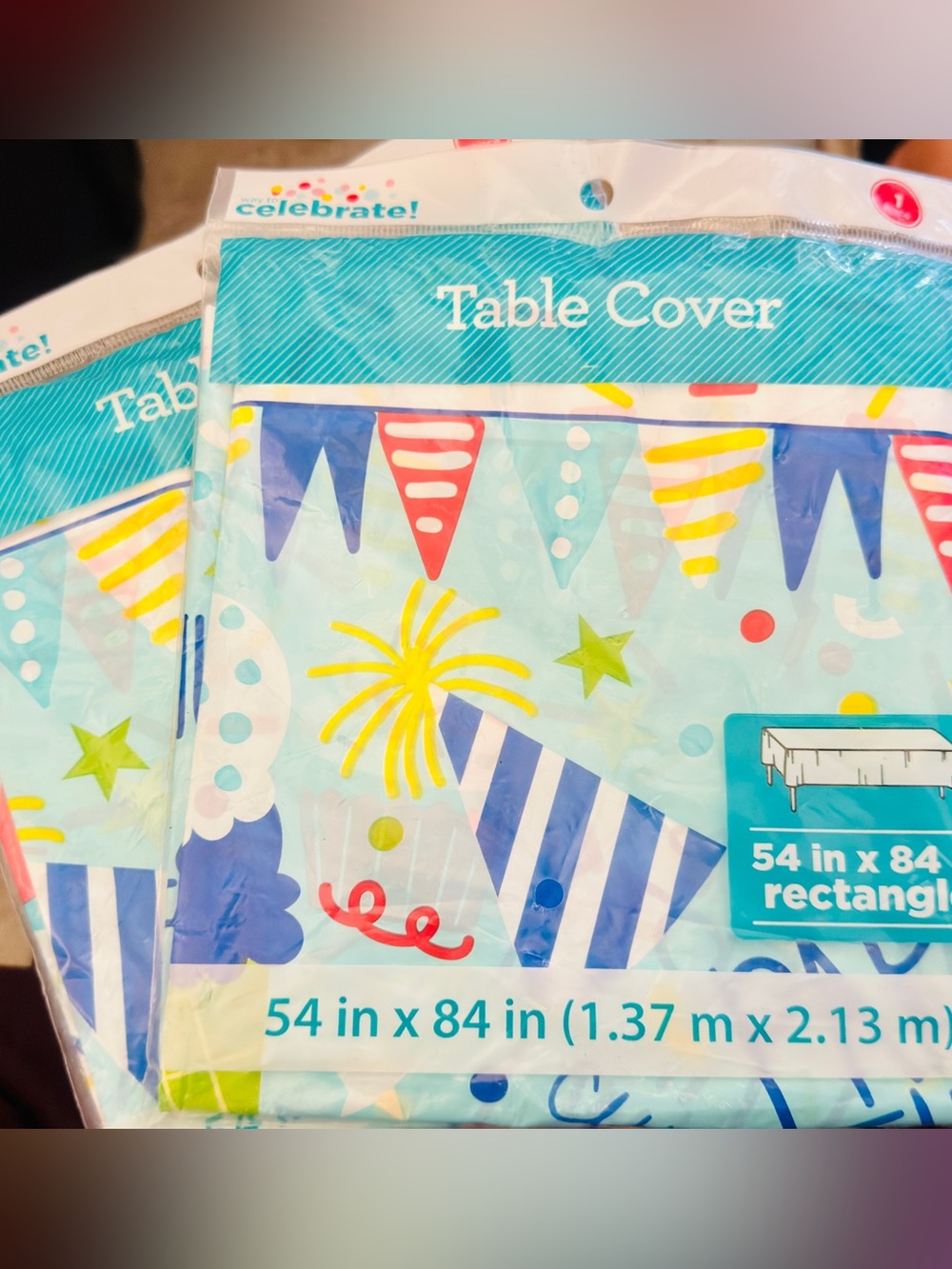 Blue Party Table Cover - 54 x 84 in (2)